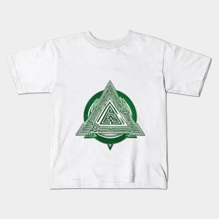 Emerald Triangles Abstract Art No. 916 Kids T-Shirt